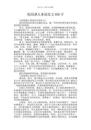 校园感人事迹范文800字