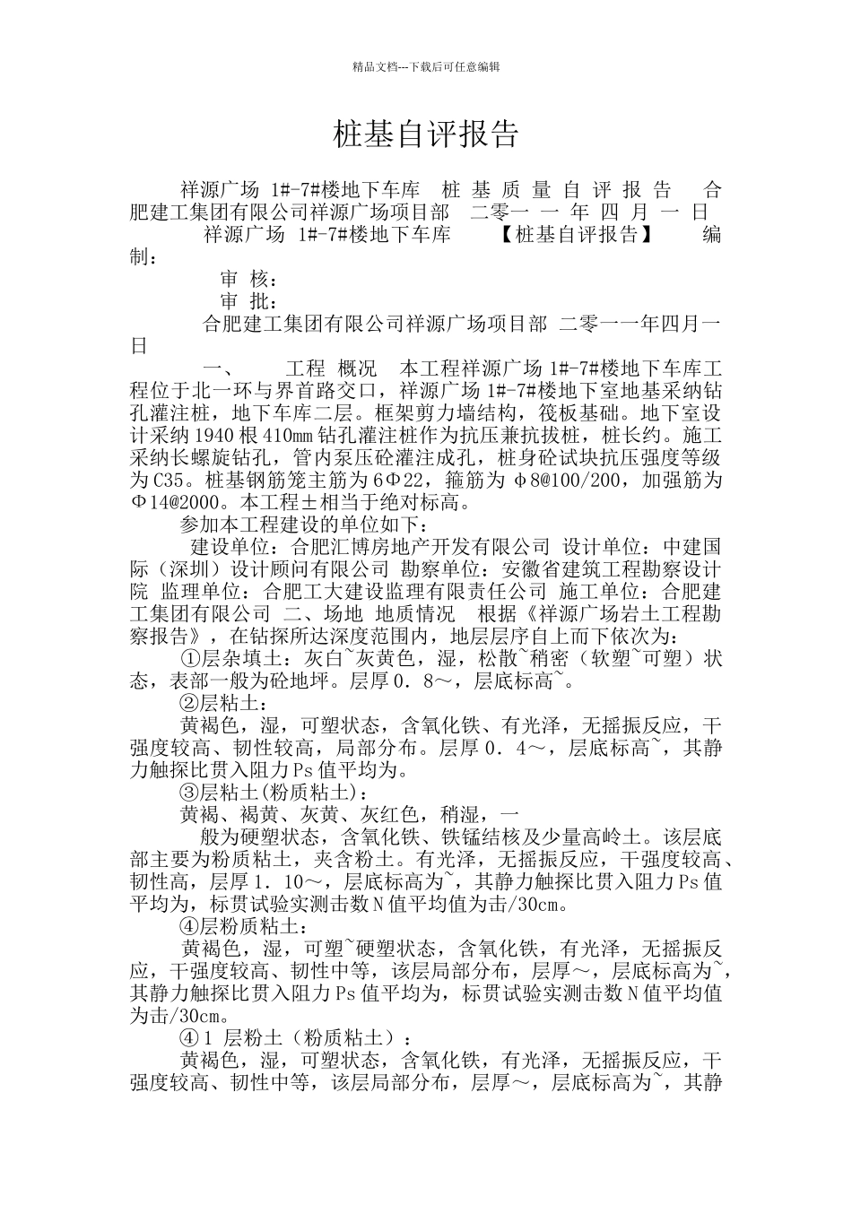 桩基自评报告_第1页