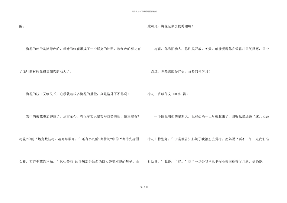 梅花三年级300字9篇_第2页