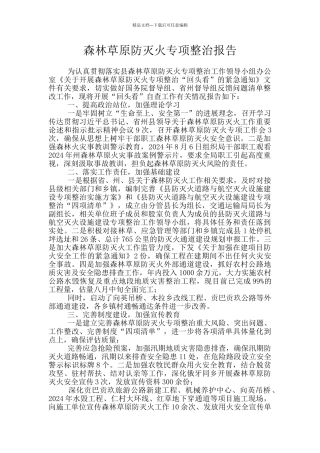 森林草原防灭火专项整治报告