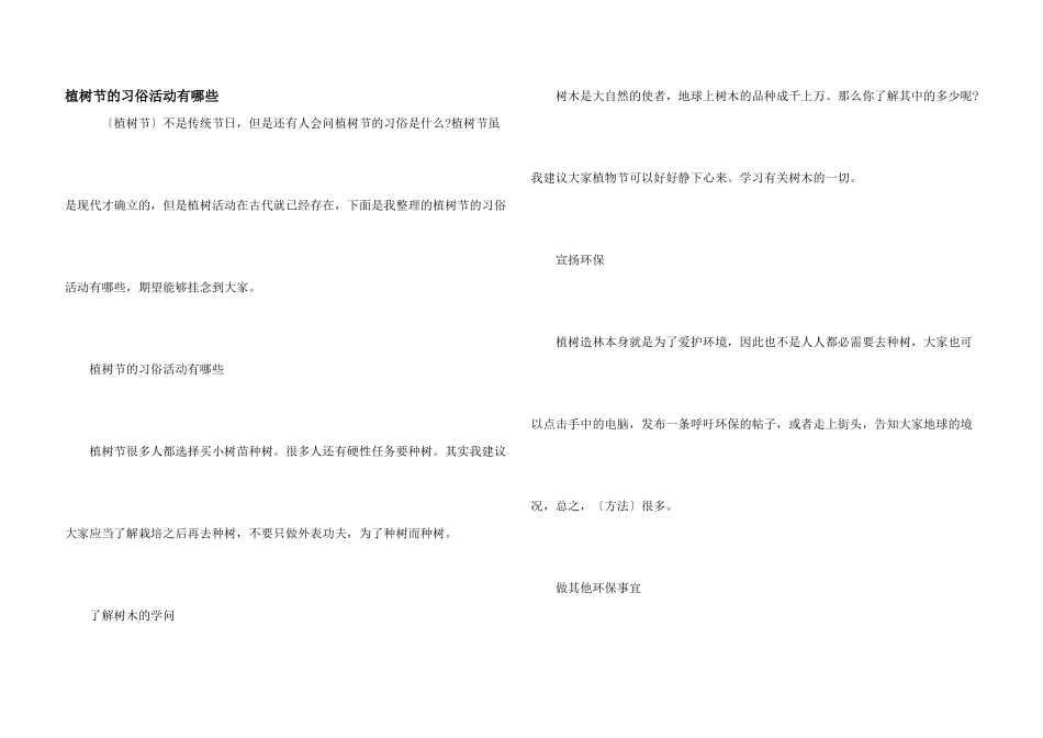 植树节的习俗活动有哪些_第1页