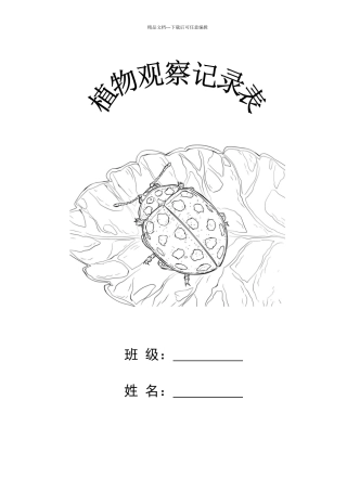 植物观察记录表