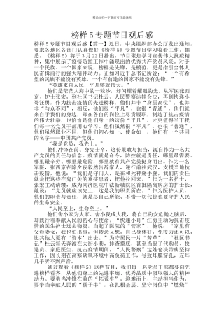 榜样5专题节目观后感