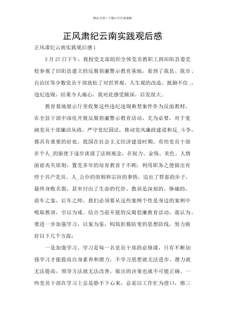 正风肃纪云南实践观后感