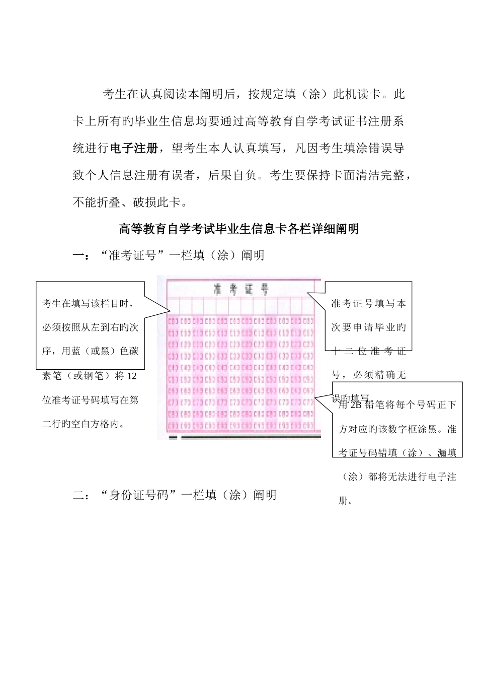 2025年自学考试毕业生信息卡填写涂说明_第2页