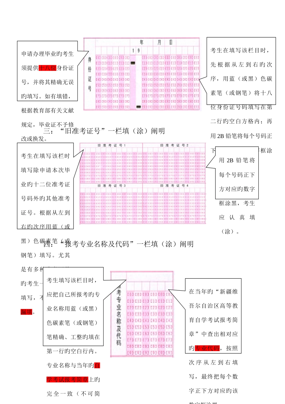 2025年自学考试毕业生信息卡填写涂说明_第3页