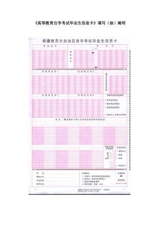 2025年自学考试毕业生信息卡填写涂说明