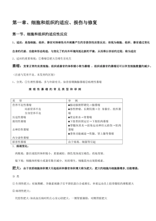 2025年病理学知识点归纳