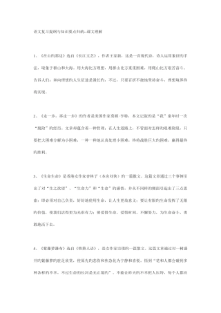 2025年语文复习提纲与知识要点归纳