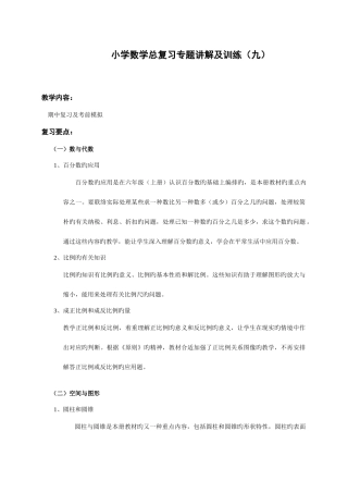 2025年精华版小升初数学总复习