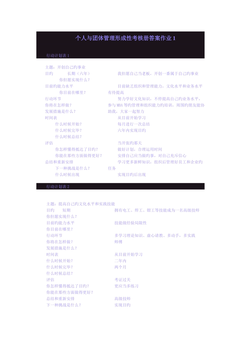 2025年个人与团队管理形成性考核册答案作业资料_第1页