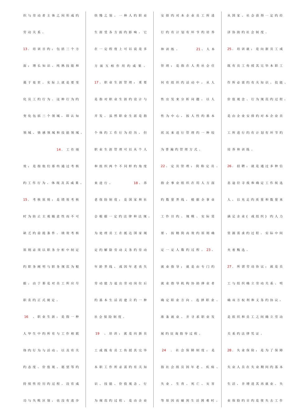 2025年人力资源管理考点版专科考试_第2页