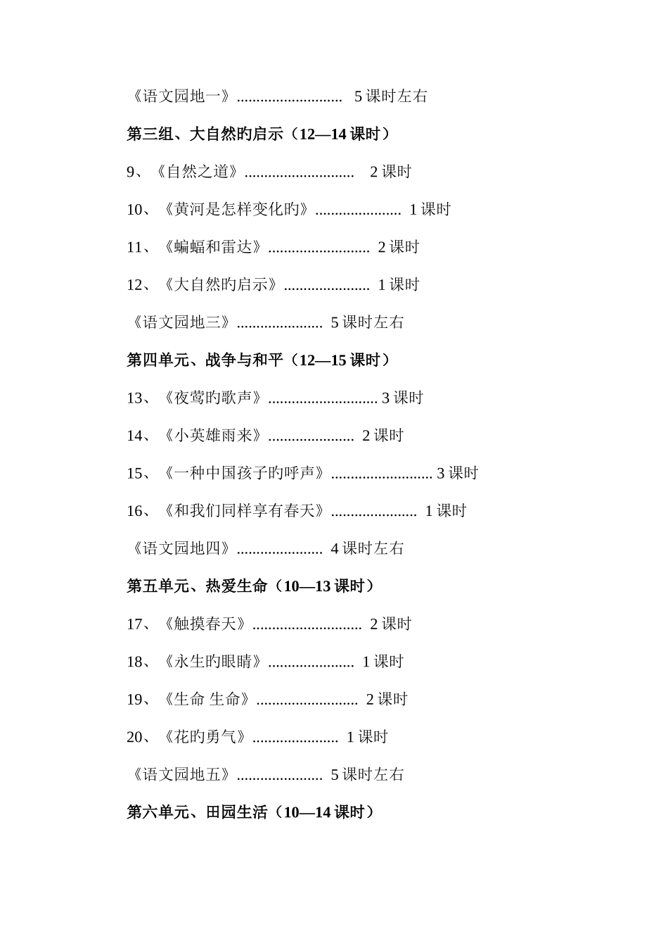 2025年人教新课标版小学语文四年级下册教材分析及知识点_第3页