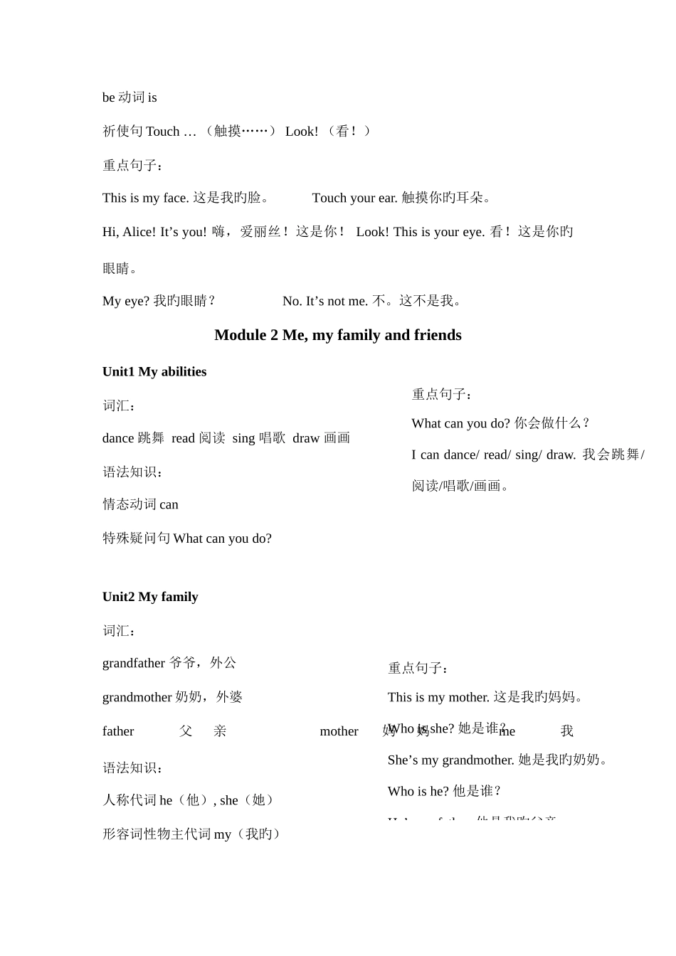 2025年上海牛津英语1A知识点_第2页