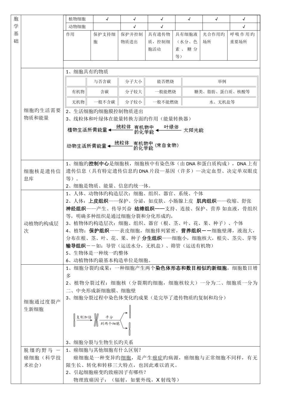 2025年中考生物上知识点细化及练习_第2页