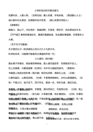 小学阶段日积月累总复习