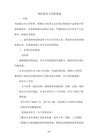 岗位职责与任职要求