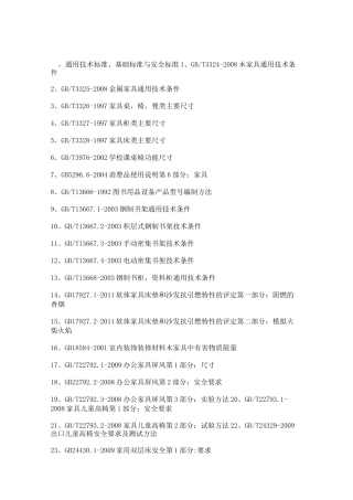 家具检测标准