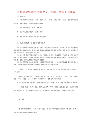 九种常见修辞手法的含义