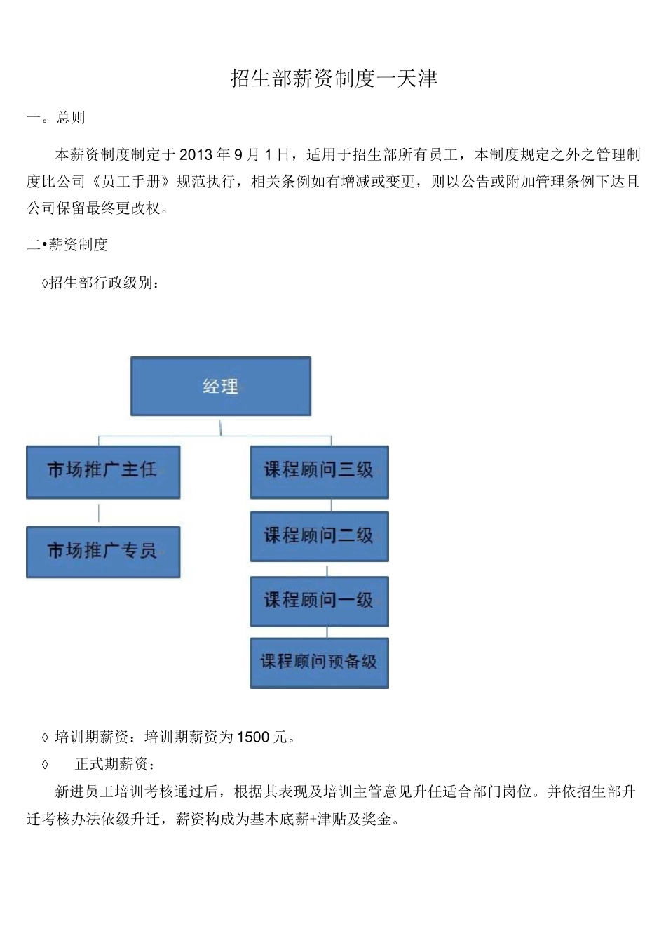 (完整版)招生部薪资制度_第1页