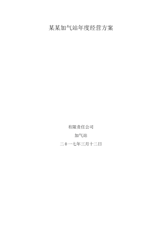 加气年度站经营方案