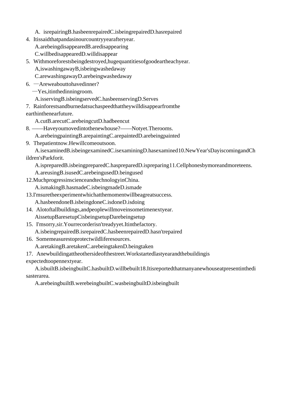 unit4现在进行时被动语态_第3页