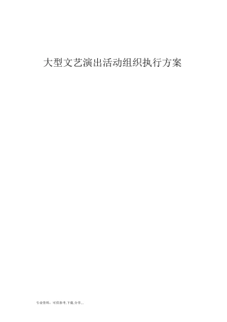 大型文艺演出活动组织执行方案