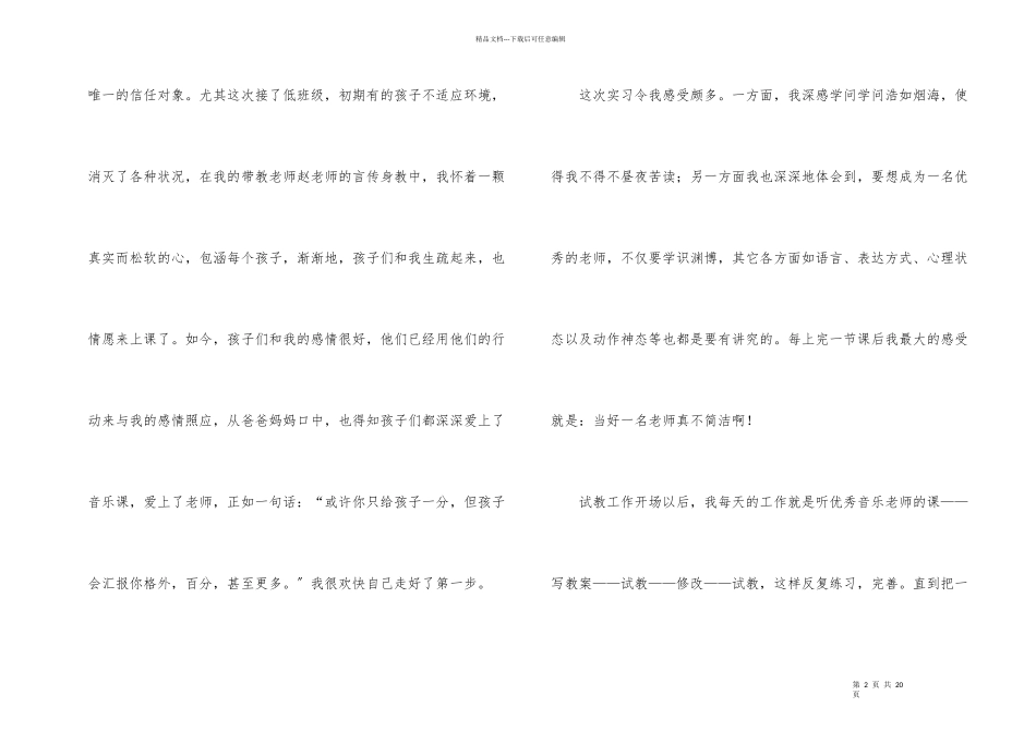 毕业生音乐专业顶岗实习总结_第2页
