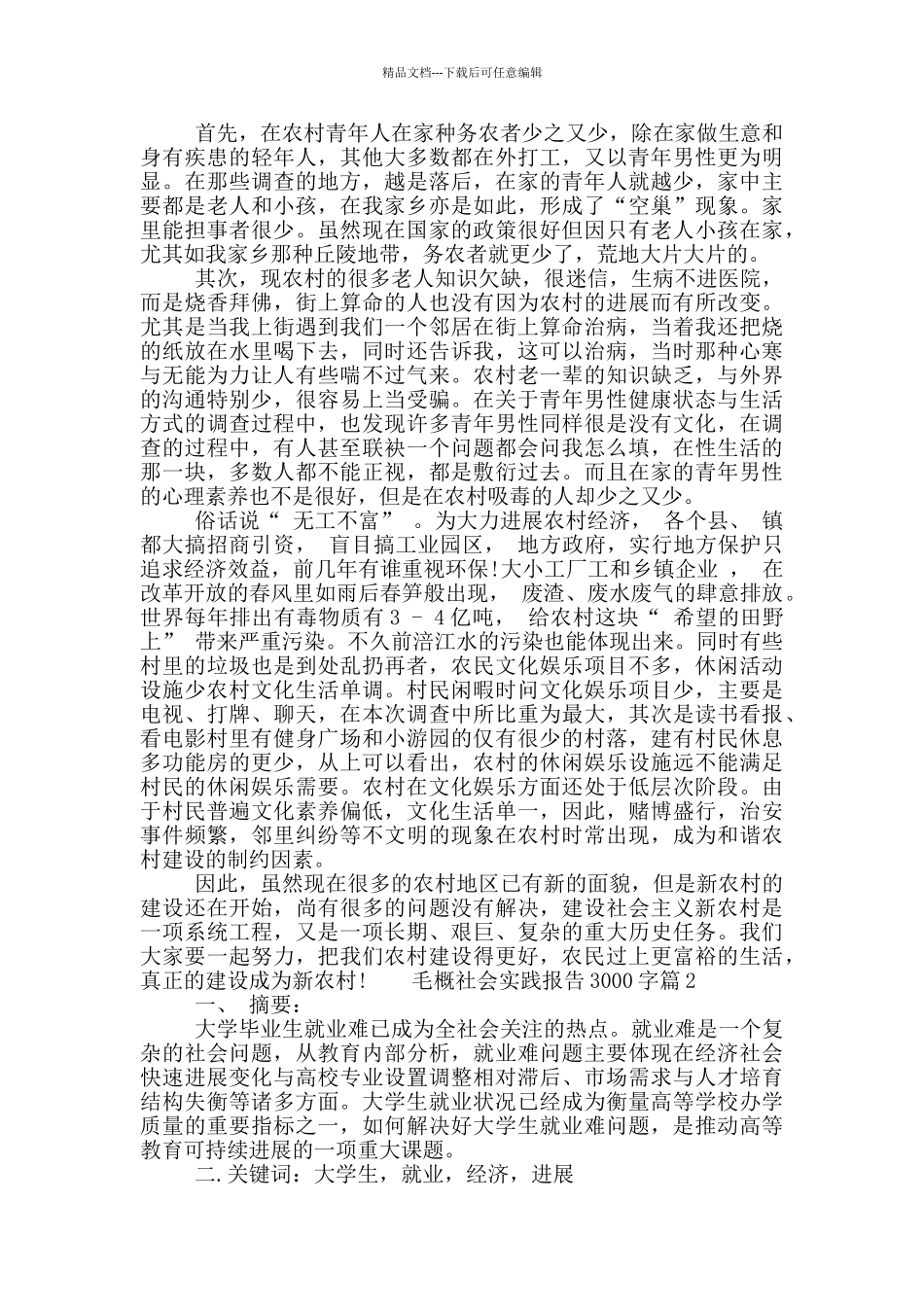 毛概社会实践报告3000字_第3页