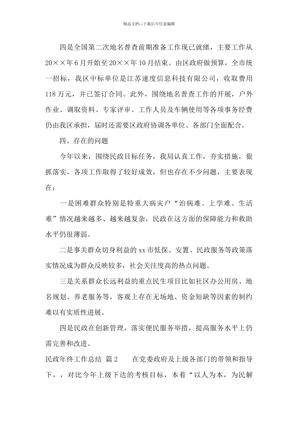 民政年终工作总结模板汇总7篇_第3页