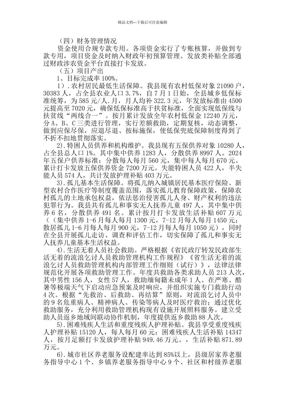 民政民生工程绩效评价自评报告_第2页