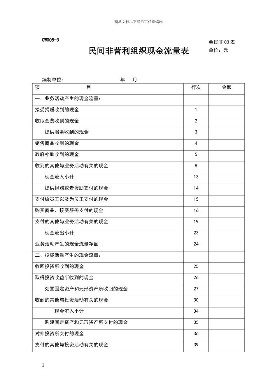 民间非营利组织现金流量表_第1页