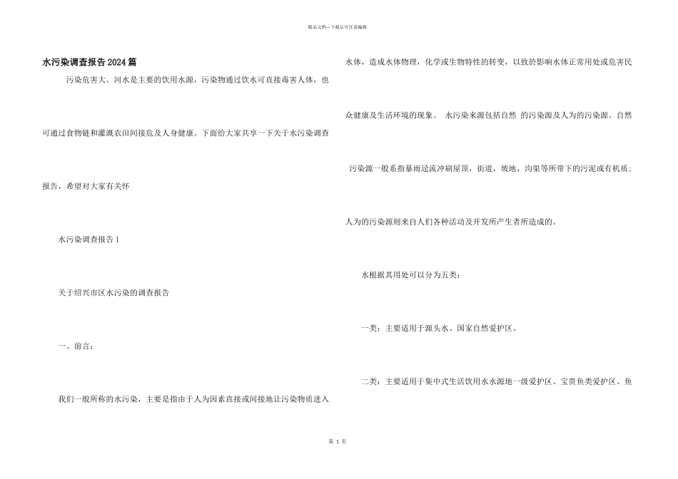 水污染调查报告2024篇_第1页