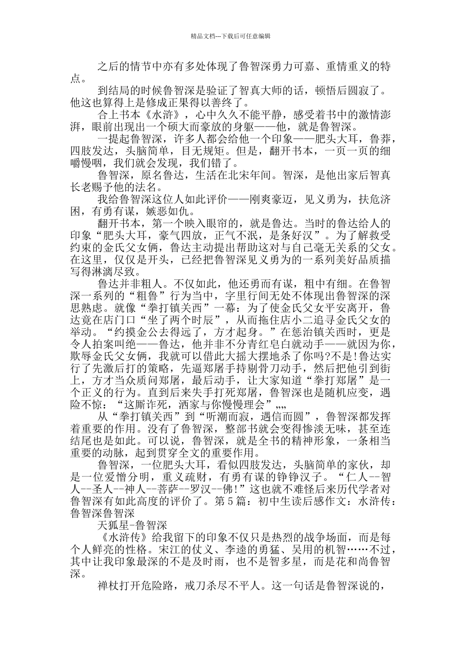 水浒传读后感鲁智深_第2页