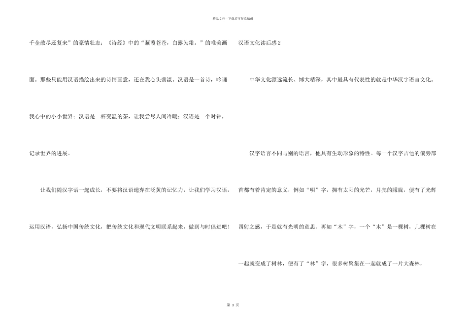 汉语文化读后感_第3页
