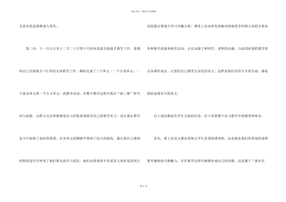 汉语言文学专业教育的实习报告_第2页