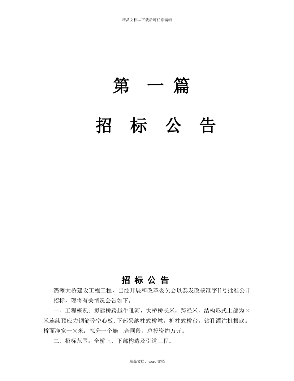 江西省潞滩大桥建设工程施工招标文件_第3页