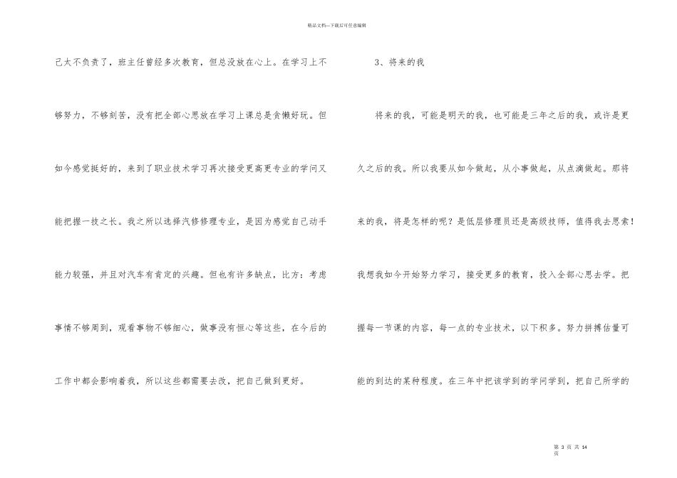 汽修职业生涯规划书_第3页