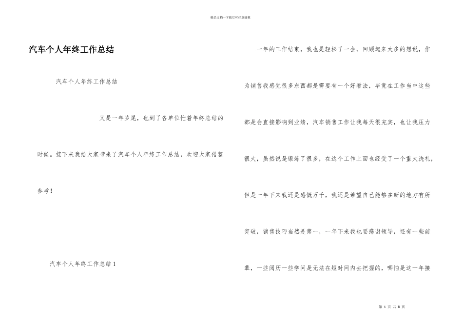 汽车个人年终工作总结_第1页