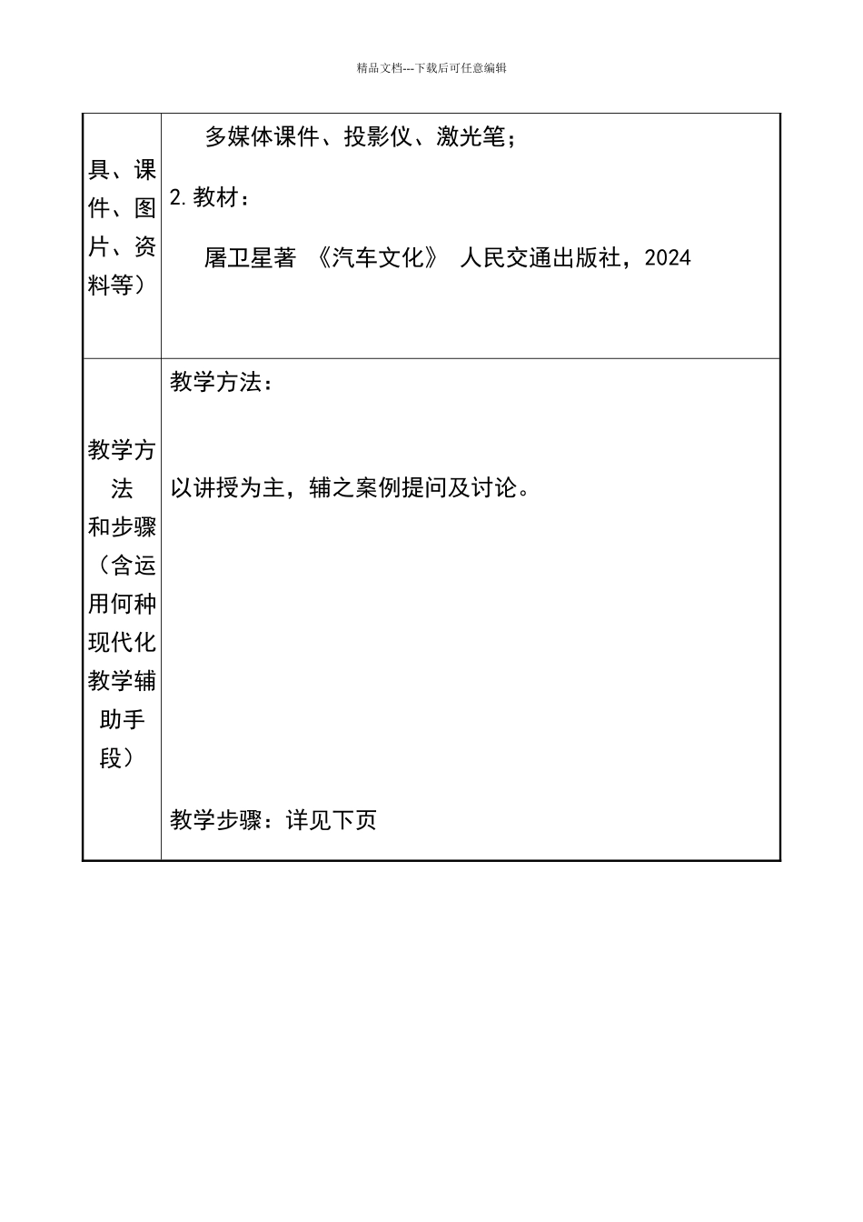 汽车文化教学设计_第2页