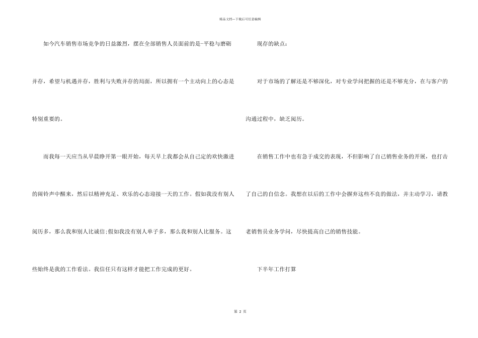 汽车销售个人半年工作的总结_第2页