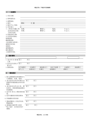 沃尔玛开店建筑资料调查表
