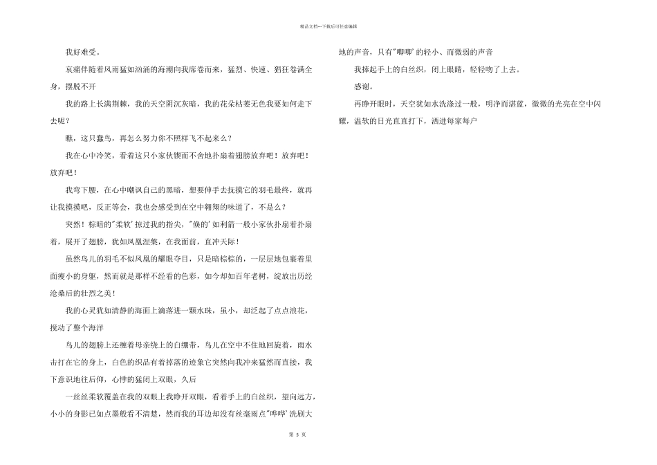 没有了翅膀1000字_第2页