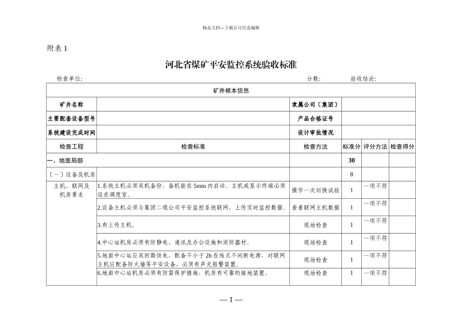 河北省煤矿井下安全避险“六大系统”验收标准及评分办法_第2页