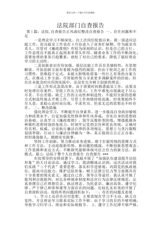 法院部门自查报告