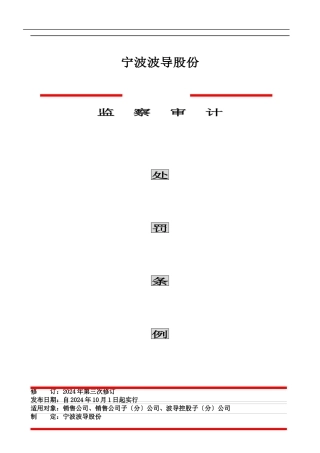 波导监察审计处罚条例(2024整理)