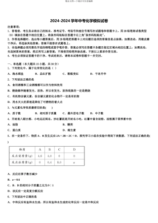 泰安市中考化学仿真试卷含解析
