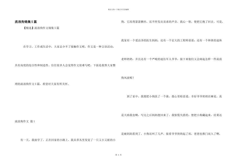 流浪狗锦集5篇_第1页