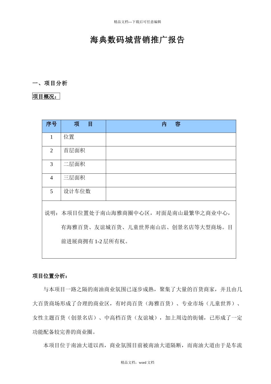 海典数码城营销推广报告_第1页