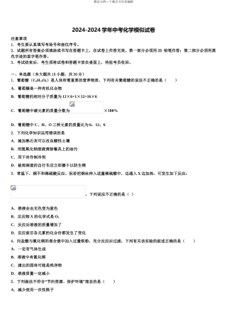 海南市重点中学中考联考化学试卷含解析